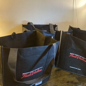 True Value 3 Reusable Tote Shopping Bags Black